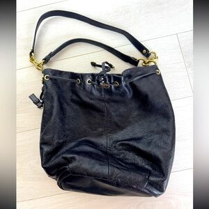 Coach Madison F1120-17016 Pebbled Leather Hobo Drawstring Bucket Purse Bag